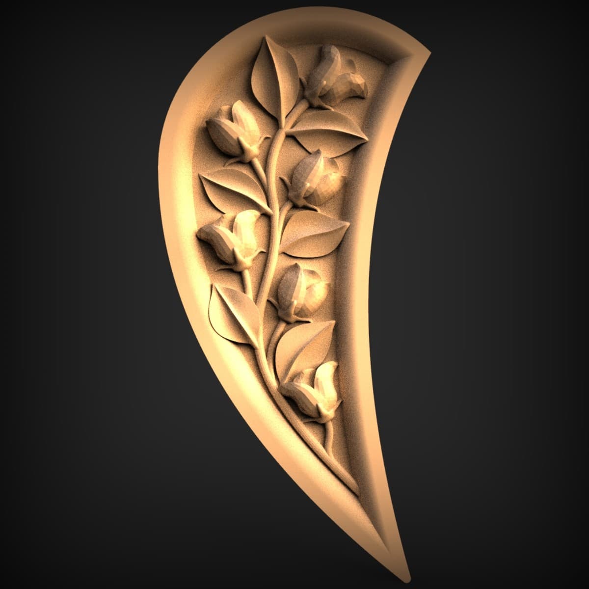 Climbing Rosebud Half-Heart Relief