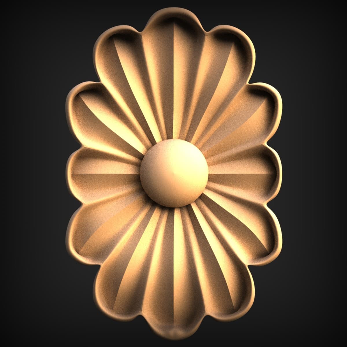 Oval Scalloped Petal Rosette