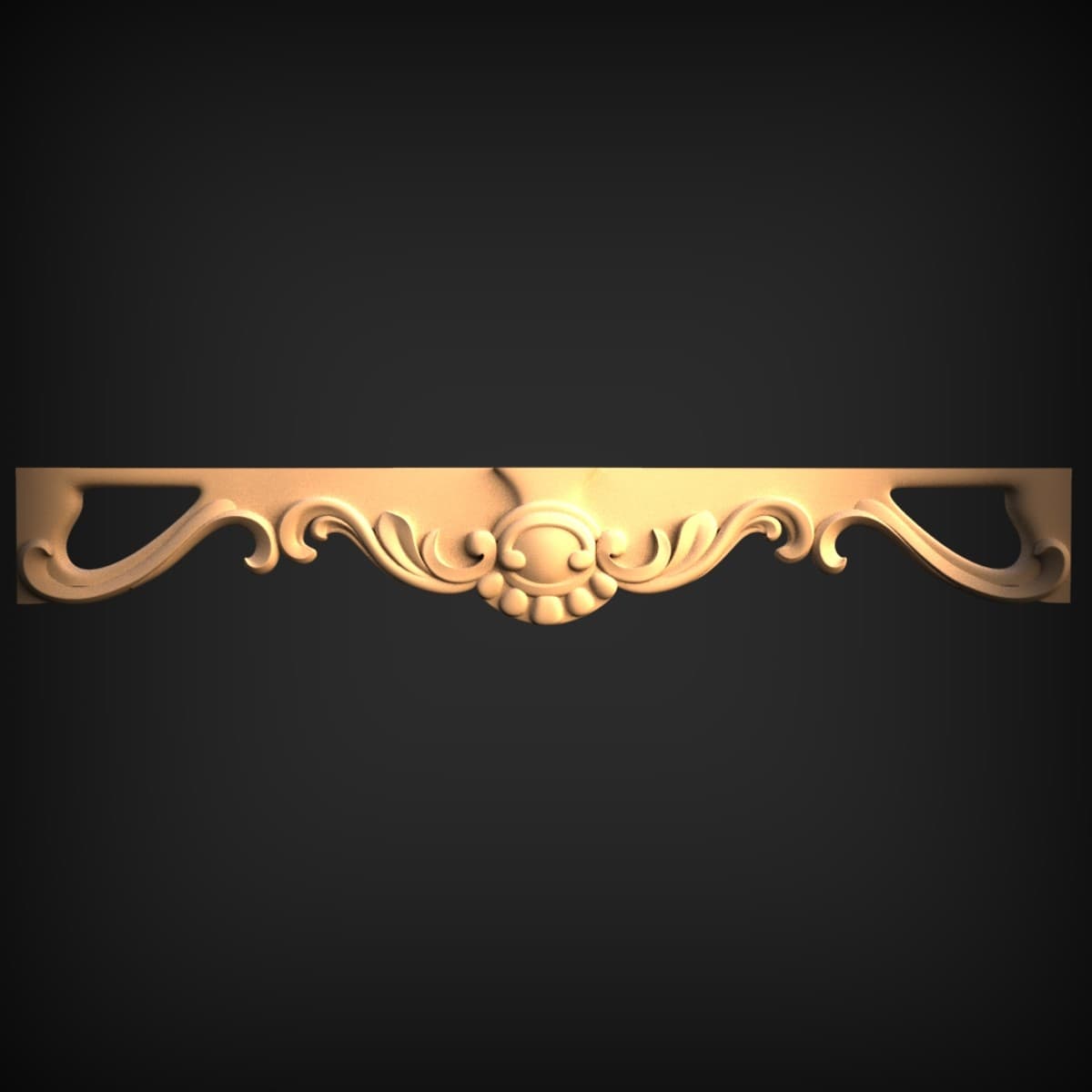 Scrolled Shell Valance Header
