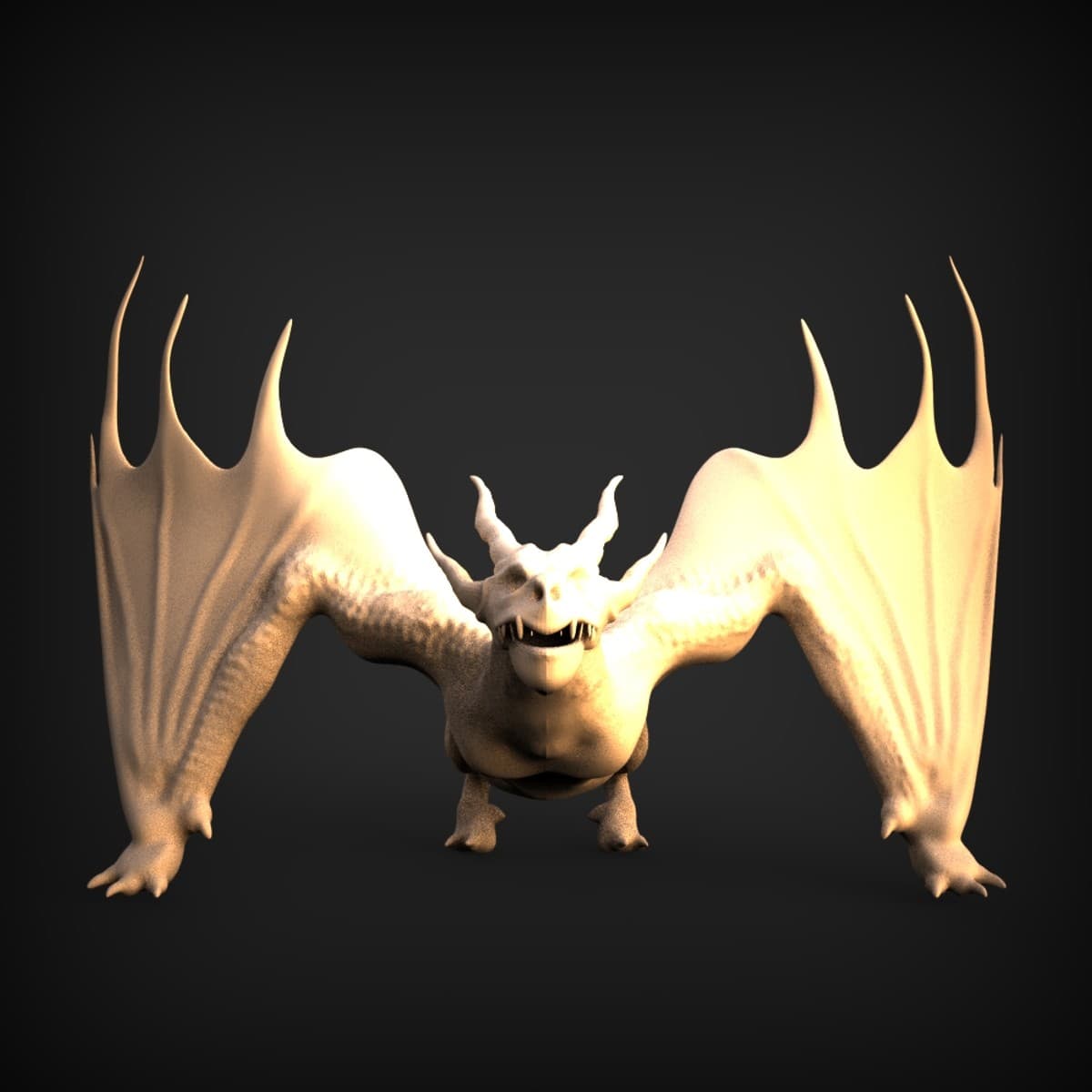 Winged Rearing Dragon Statue