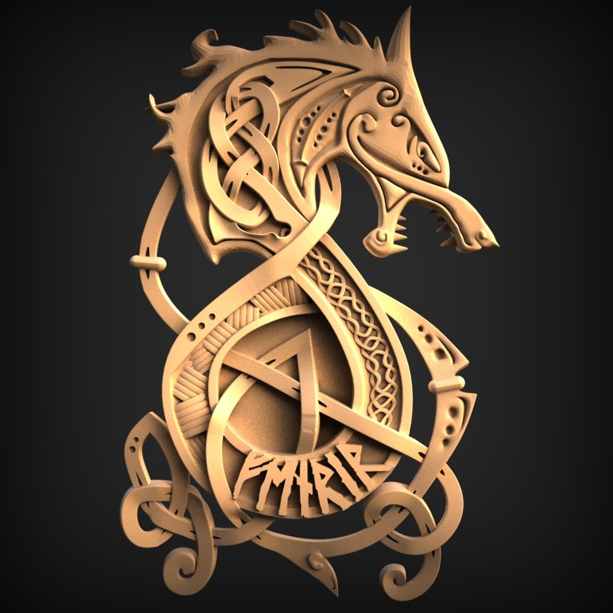 Norse Sea-Dragon Rune Panel