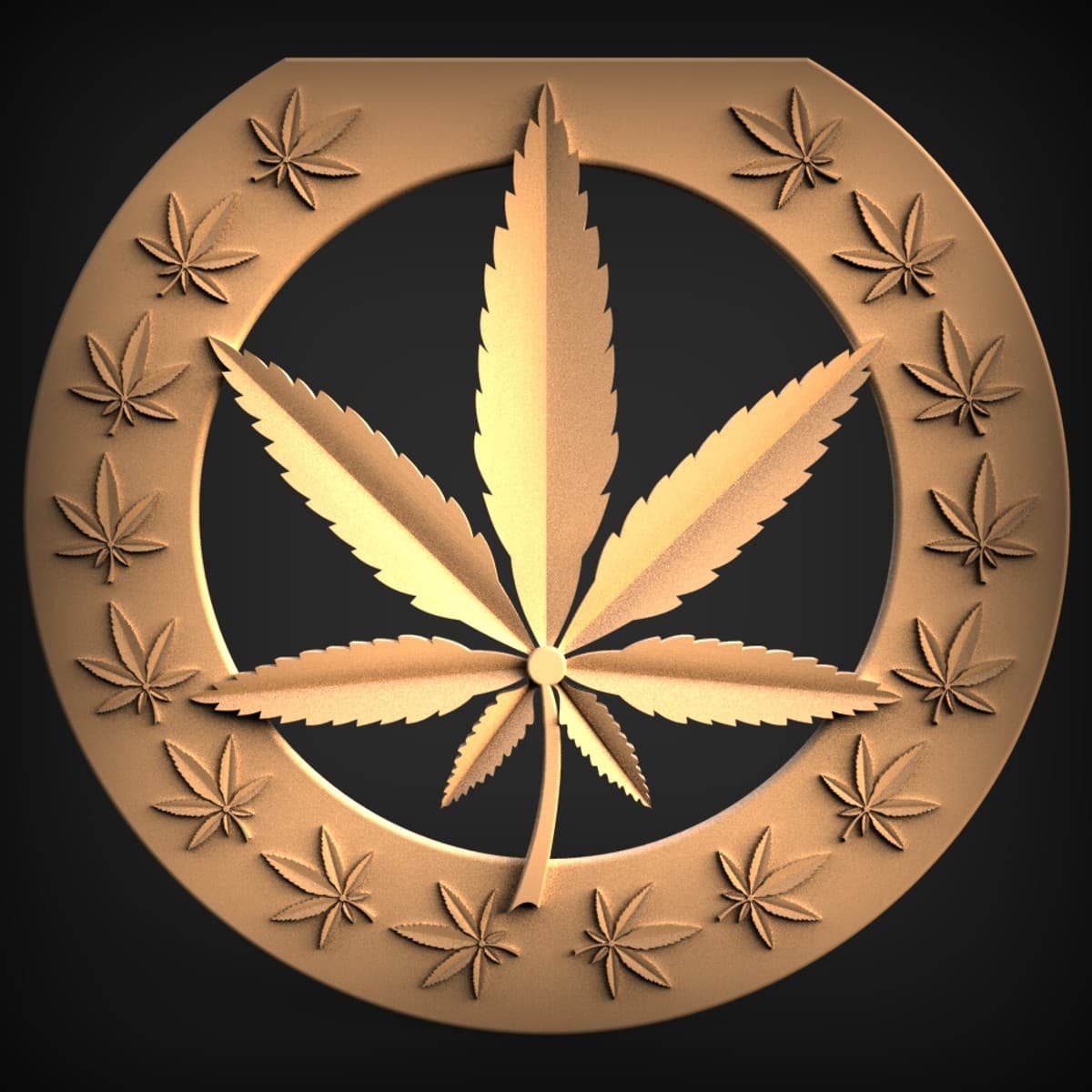 Cannabis Leaf Framed Roundel