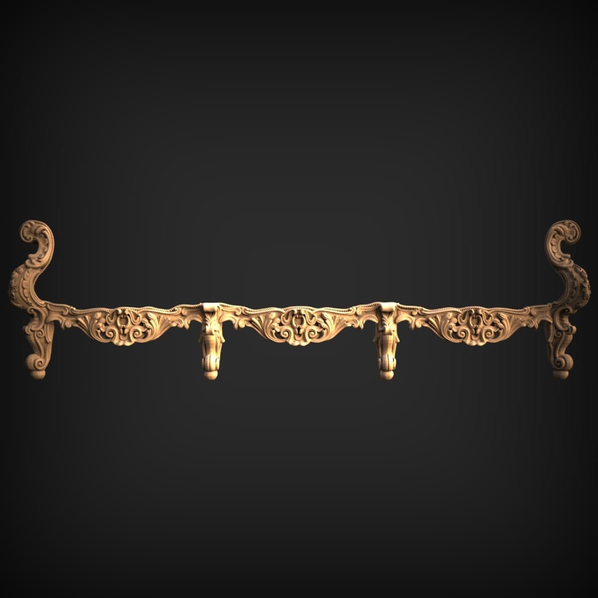 Baroque Acanthus Cornice Crest