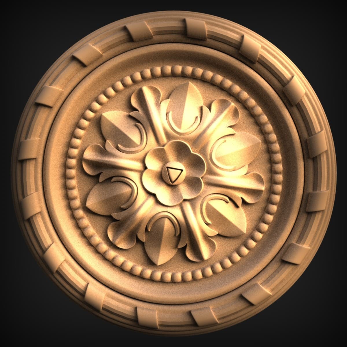 Dentil-Edged Rosette Ceiling Medallion