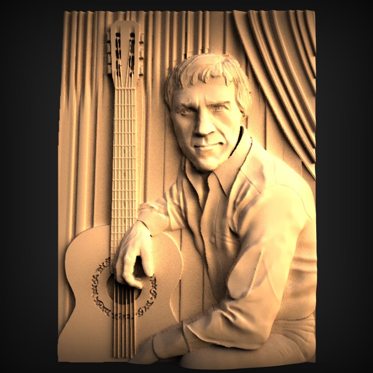 Songwriter With Guitar Wall Portrait