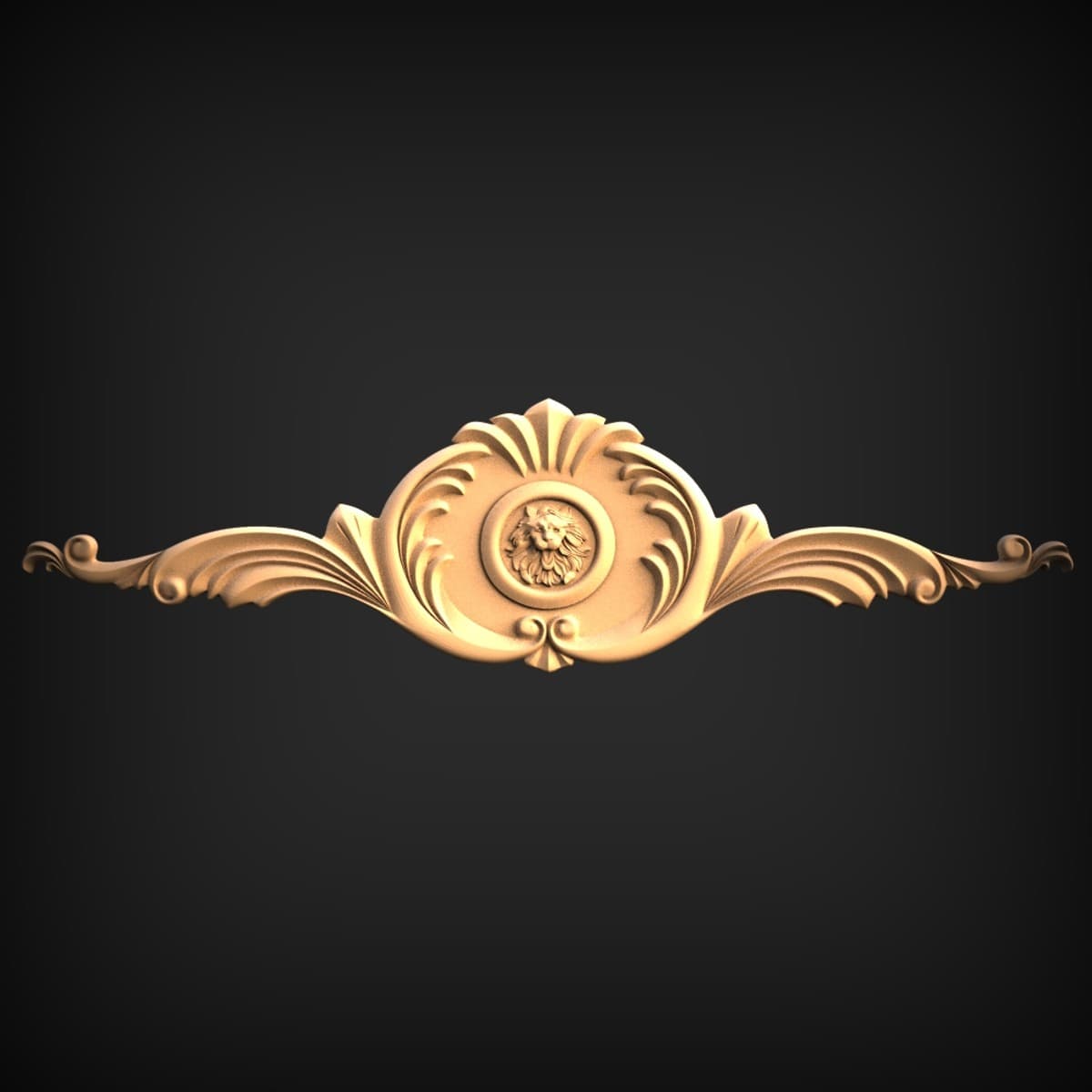 Lion-Mask Acanthus Crest Topper