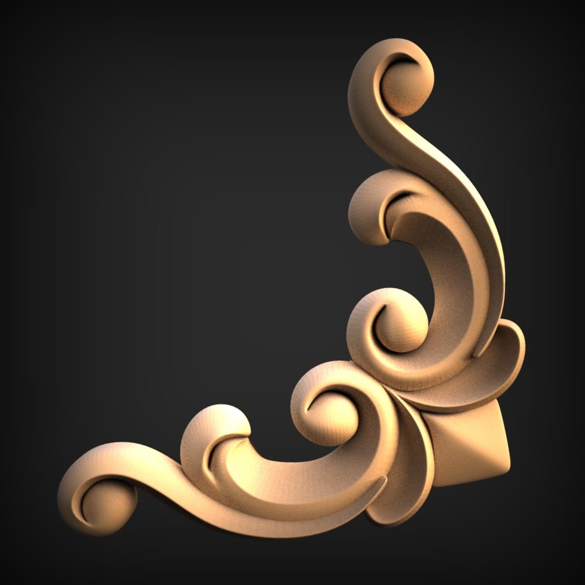 Baroque Corner Scroll Onlay
