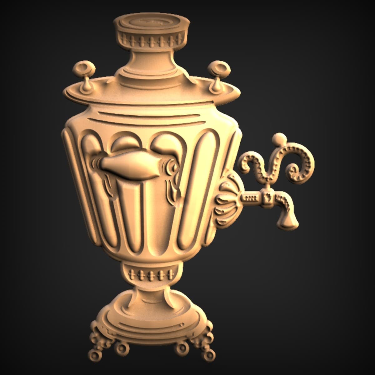 Ornate Russian Samovar Relief