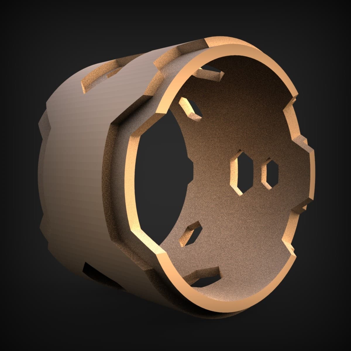 Hex-Vented Cylindrical Bezel Ring