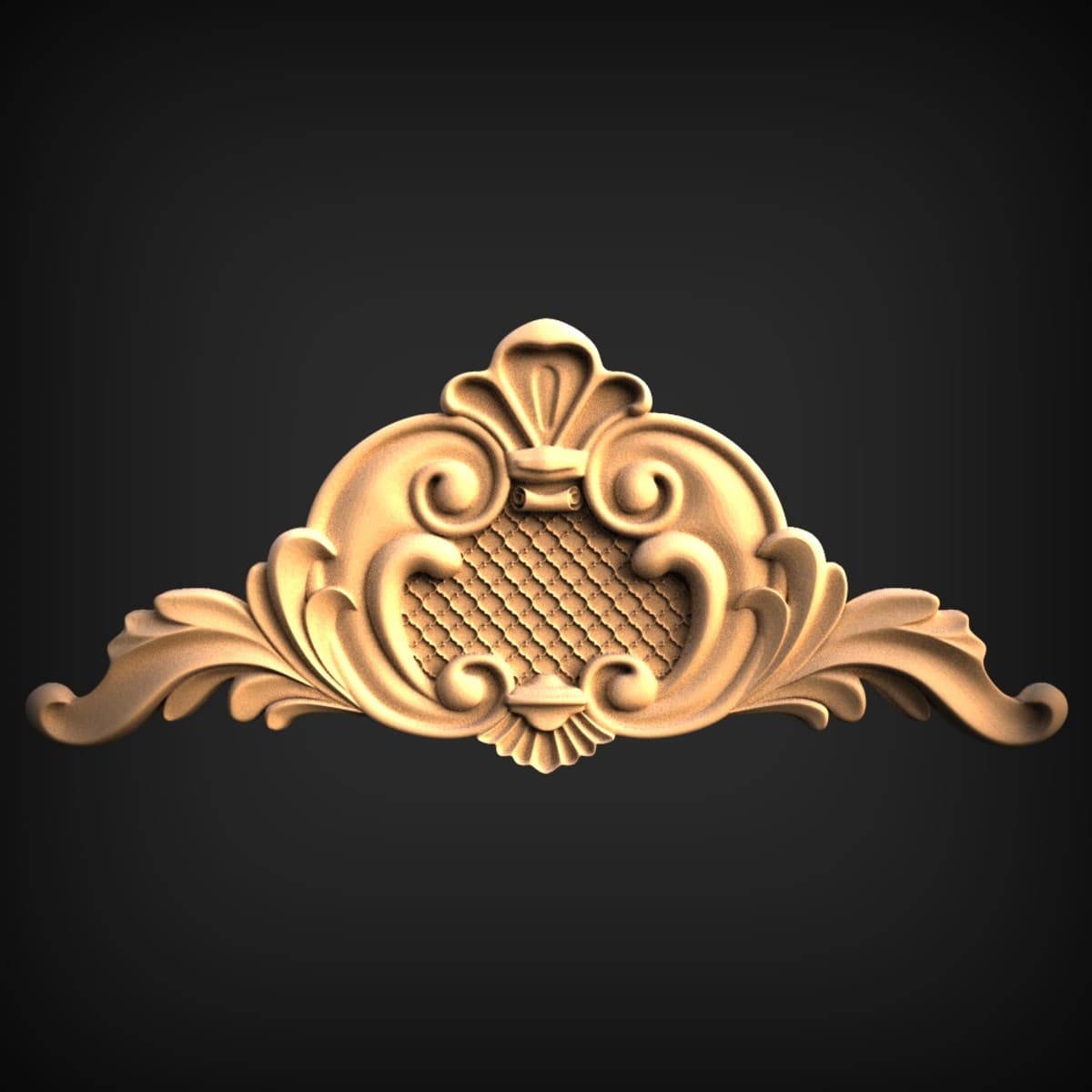 Latticed Acanthus Cartouche Onlay