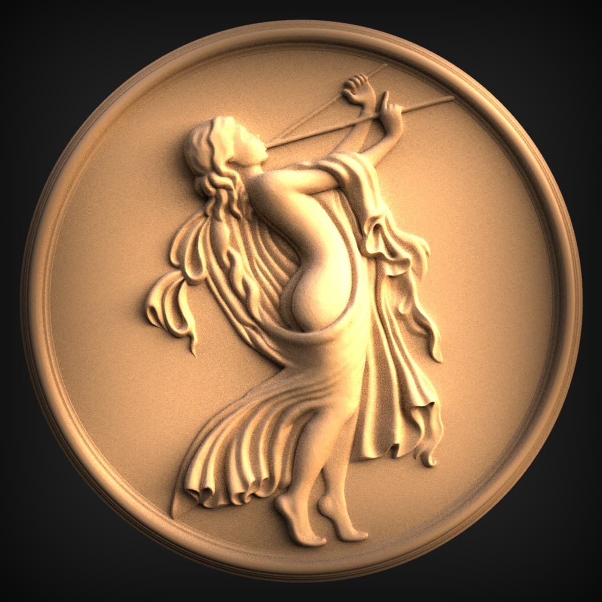 Draped Dancing Muse Roundel