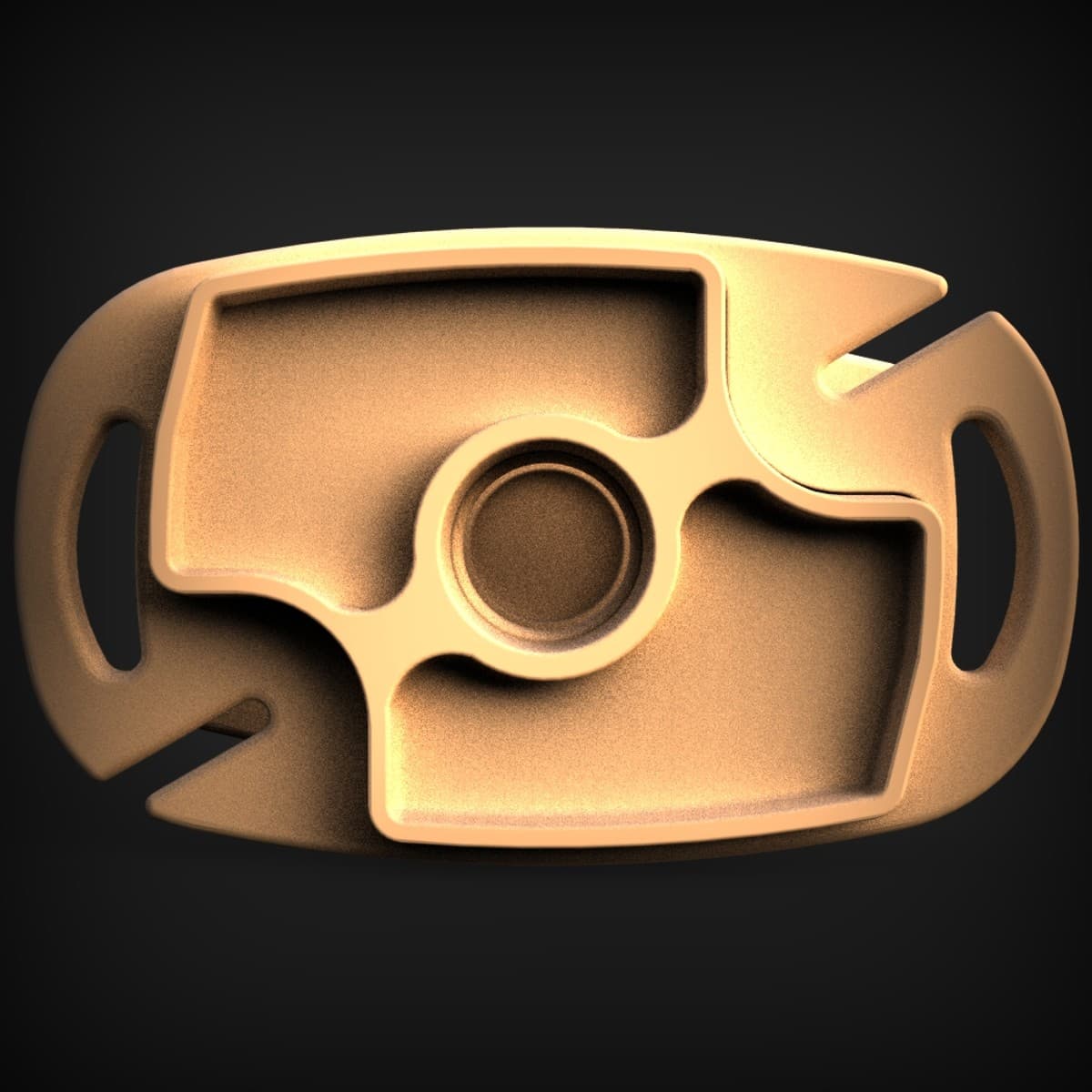 Cross-Boss Oval Belt Buckle