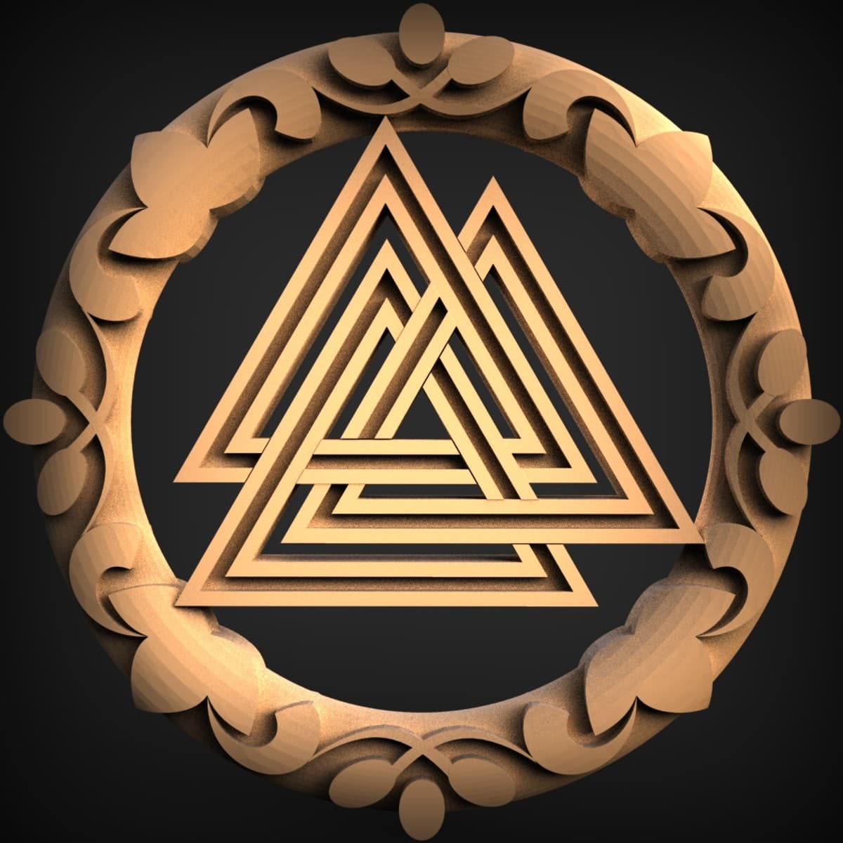 Valknut Norse Ring Wall Plaque