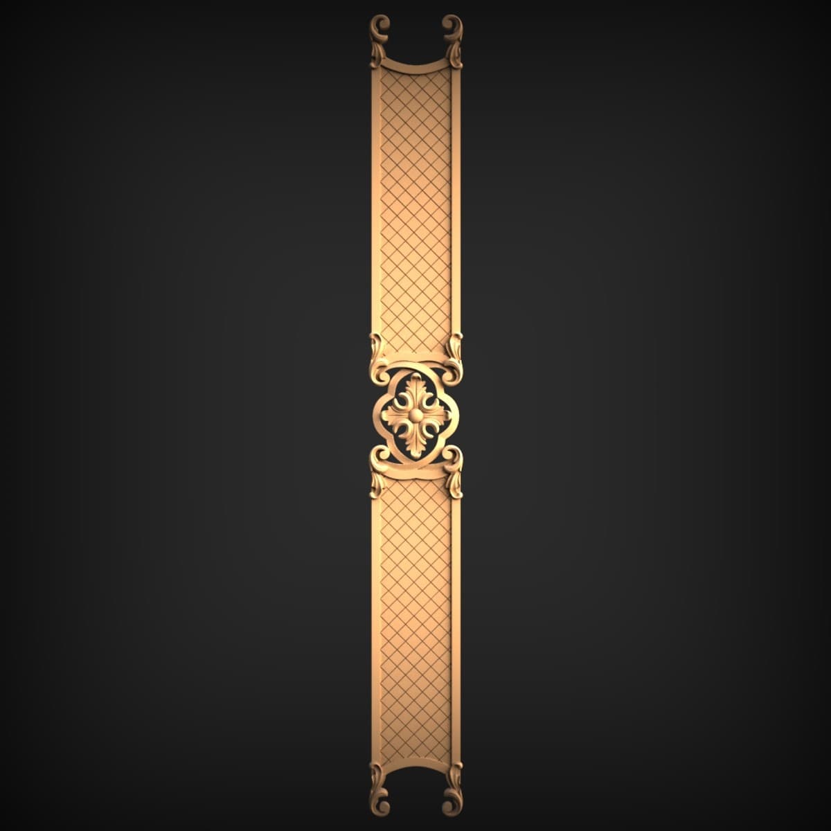 Quilted Lattice Pilaster With Rosette