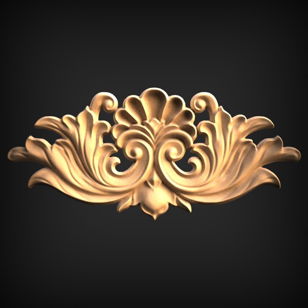 Shell-Crowned Cartouche Crest Onlay
