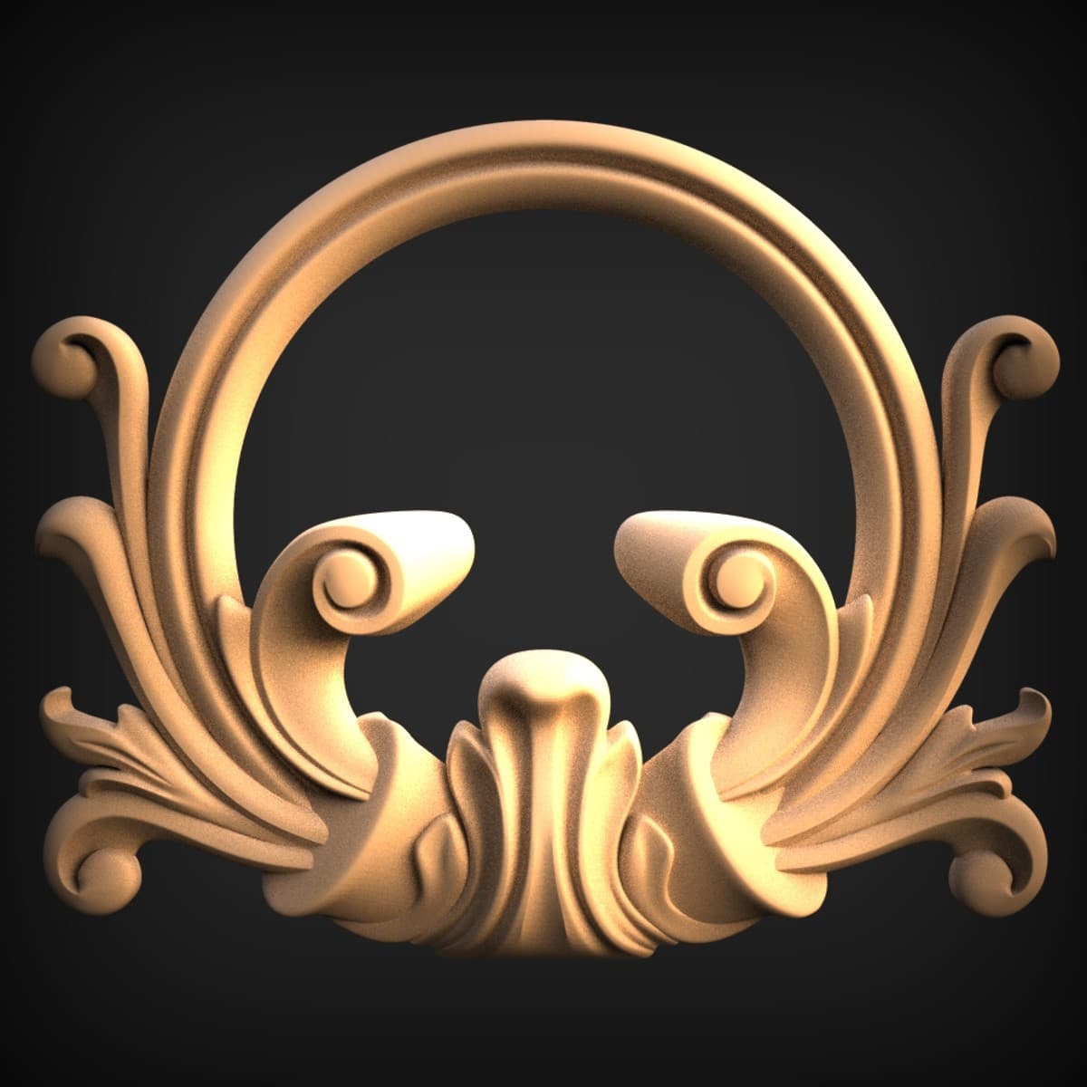 Open-Ring Acanthus Medallion Cartouche