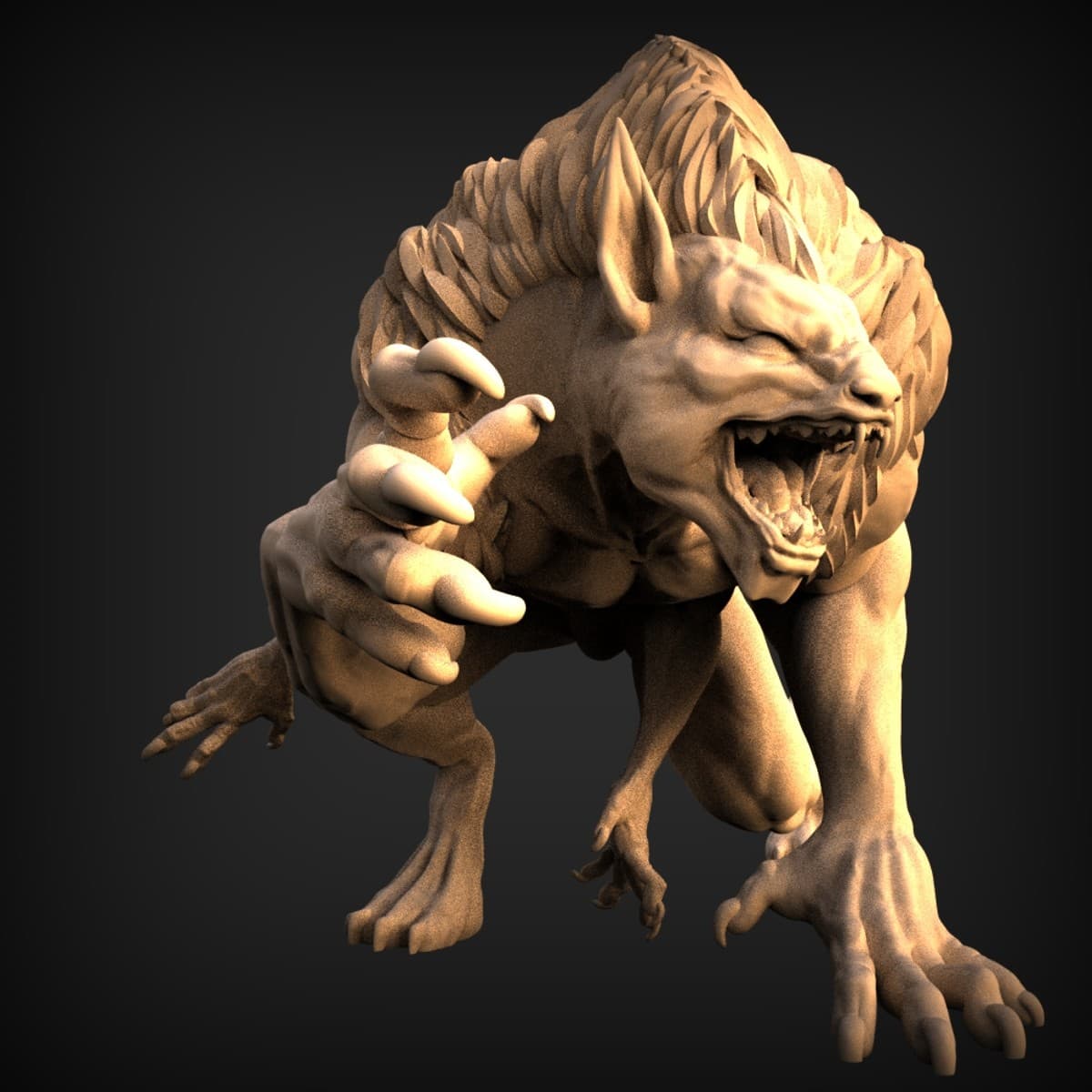 Lunging Werewolf Tabletop Figure