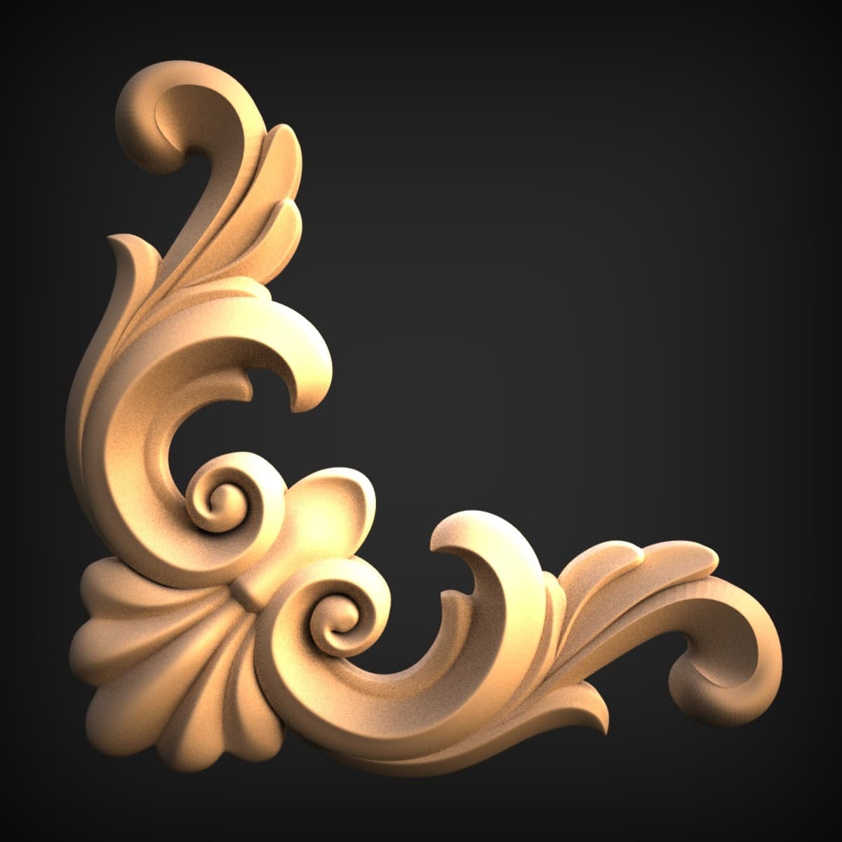 Acanthus Corner Shell Onlay
