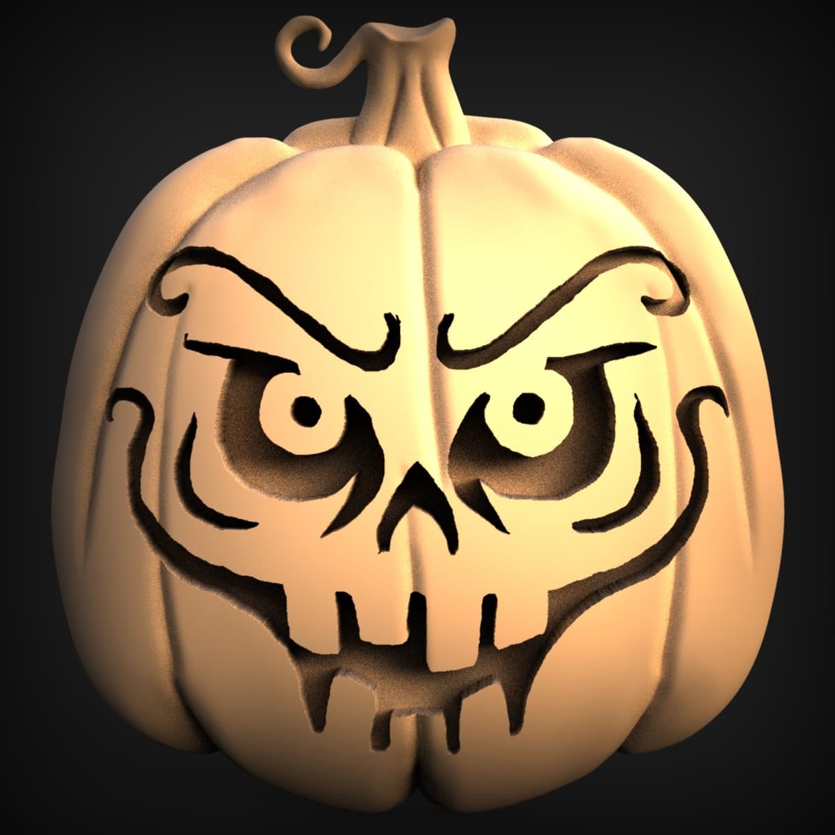 Snarling Jack-o'-Lantern Pumpkin Lantern
