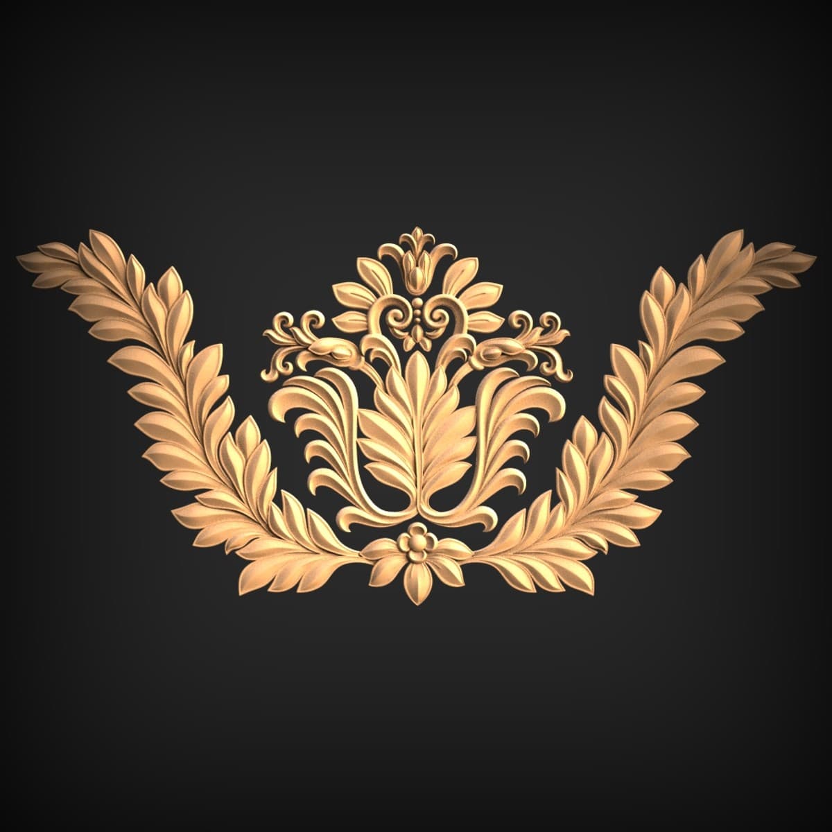 Acanthus Crest Laurel Swag Onlay