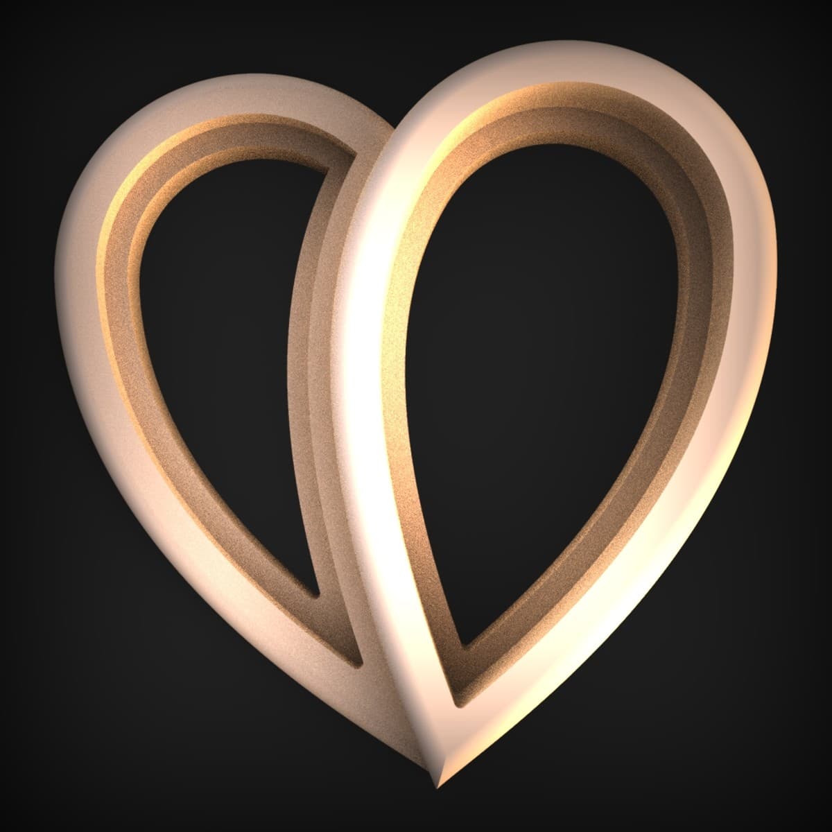 Twin-Loop Openwork Heart