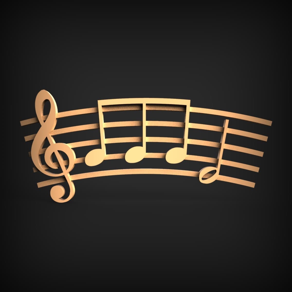 Treble Clef Musical Staff Relief