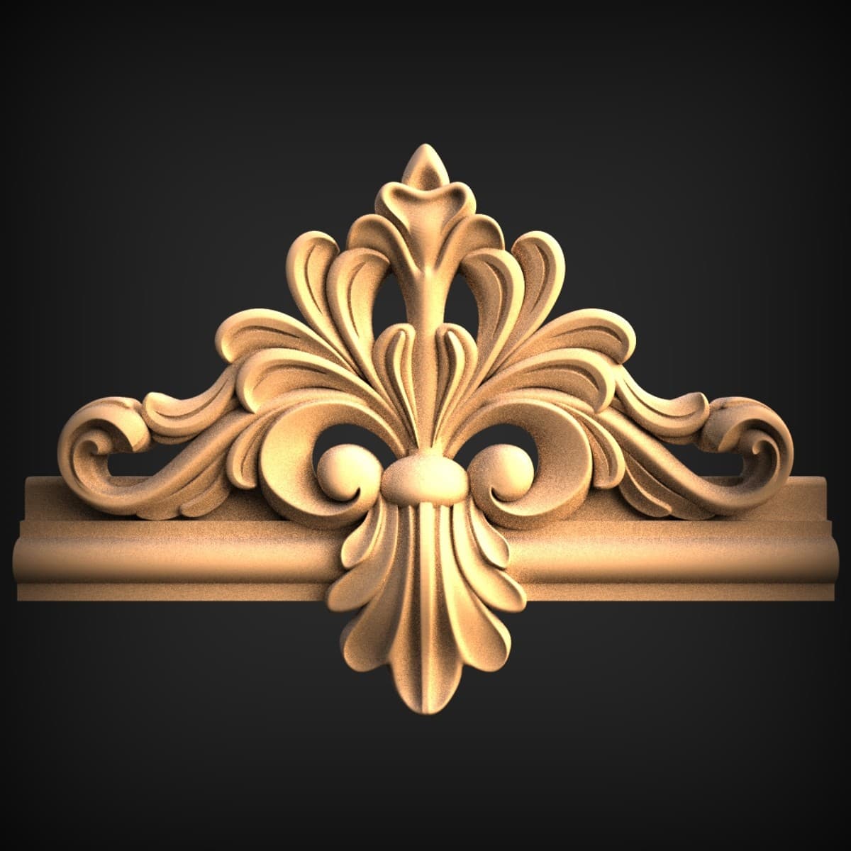 Palmette Cabinet Cresting Ornament