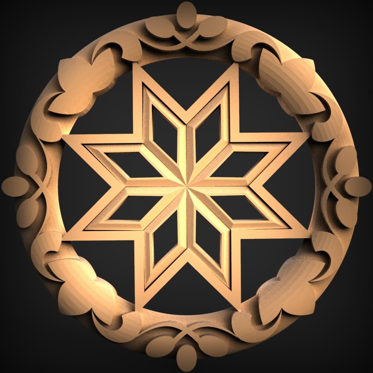 Eight-Point Star Floral Rosette