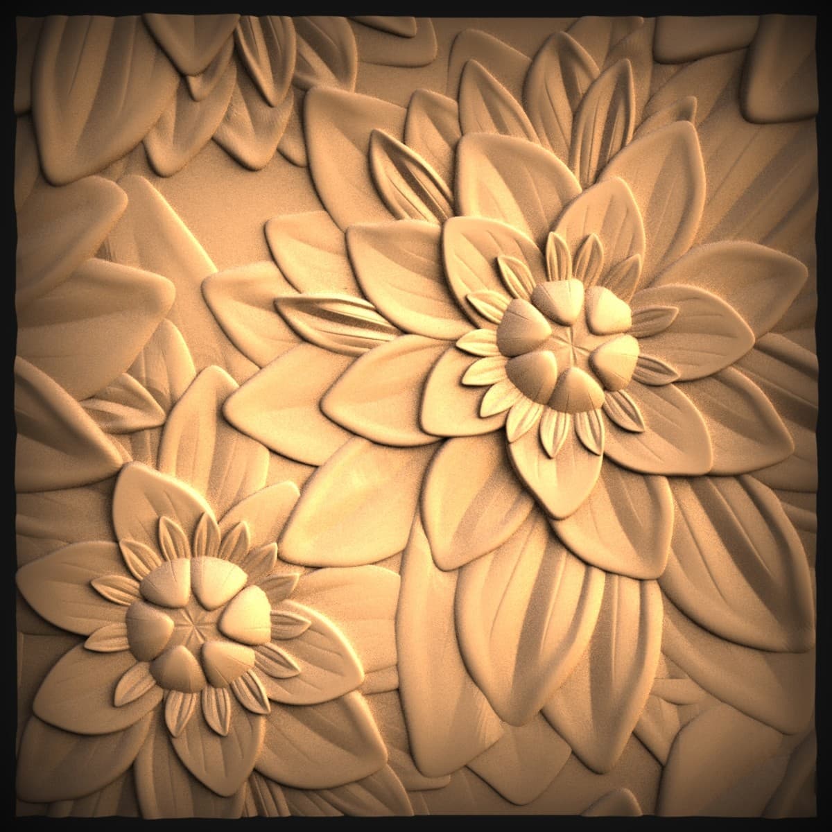 Layered Blossom High-Relief Panel