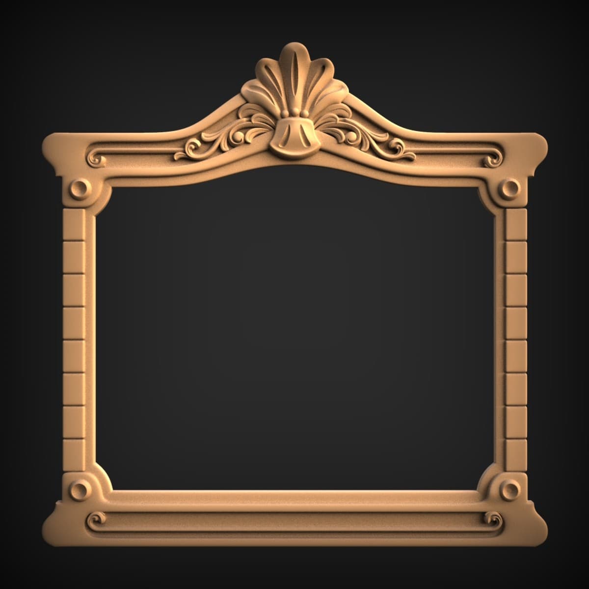 Palmette-Crested Ornate Mirror Frame