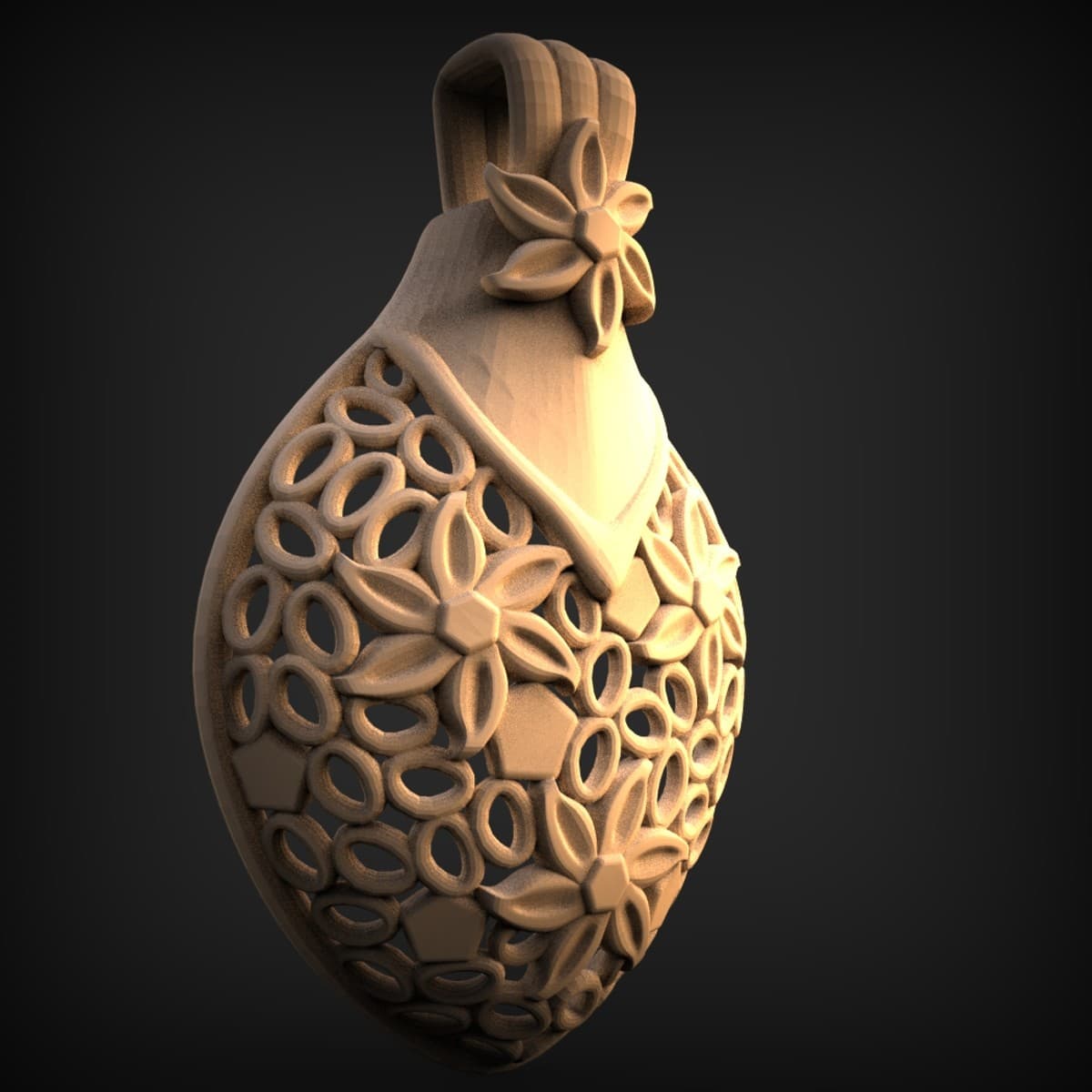 Filigree Paisley Openwork Pendant
