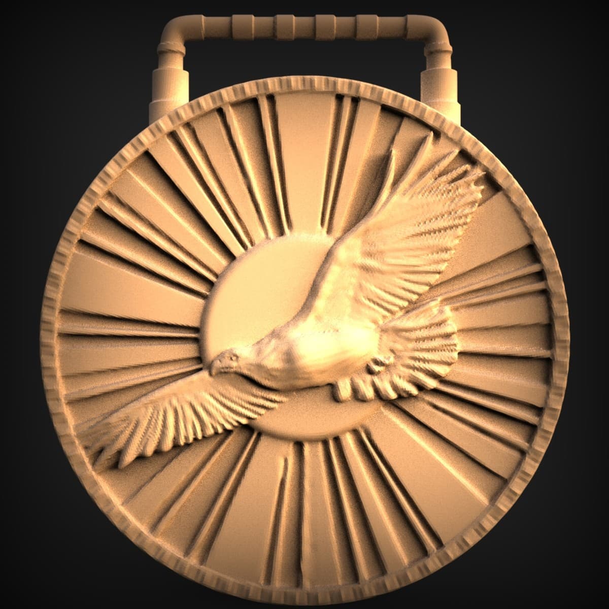 Dove And Sunburst Medallion Pendant