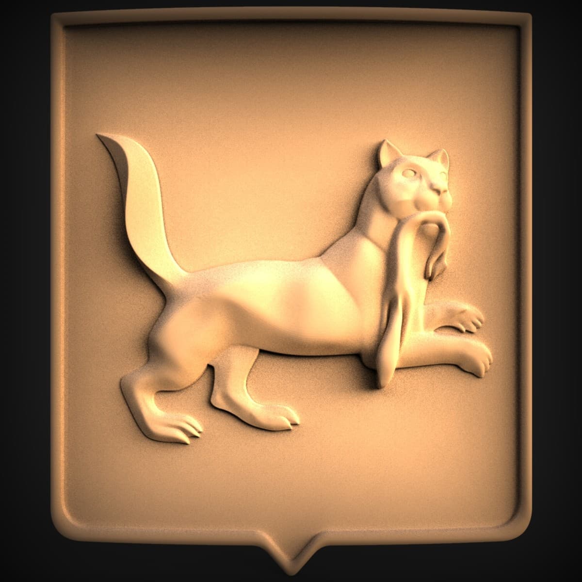 Heraldic Marten Shield Plaque
