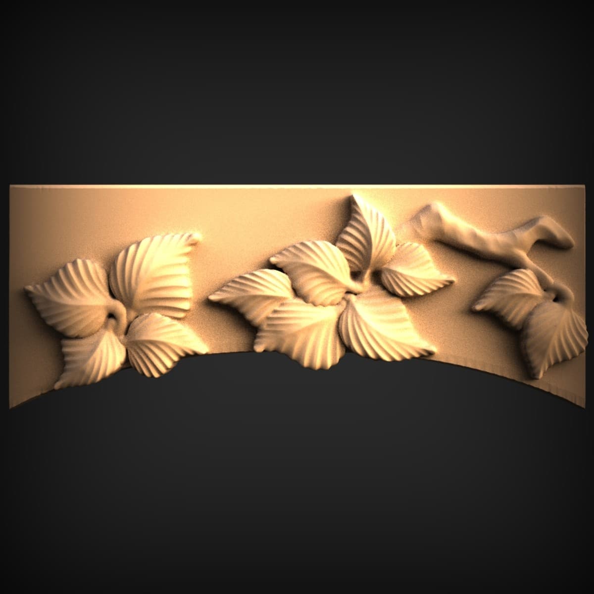 Carved Vine Leaf Frieze Panel