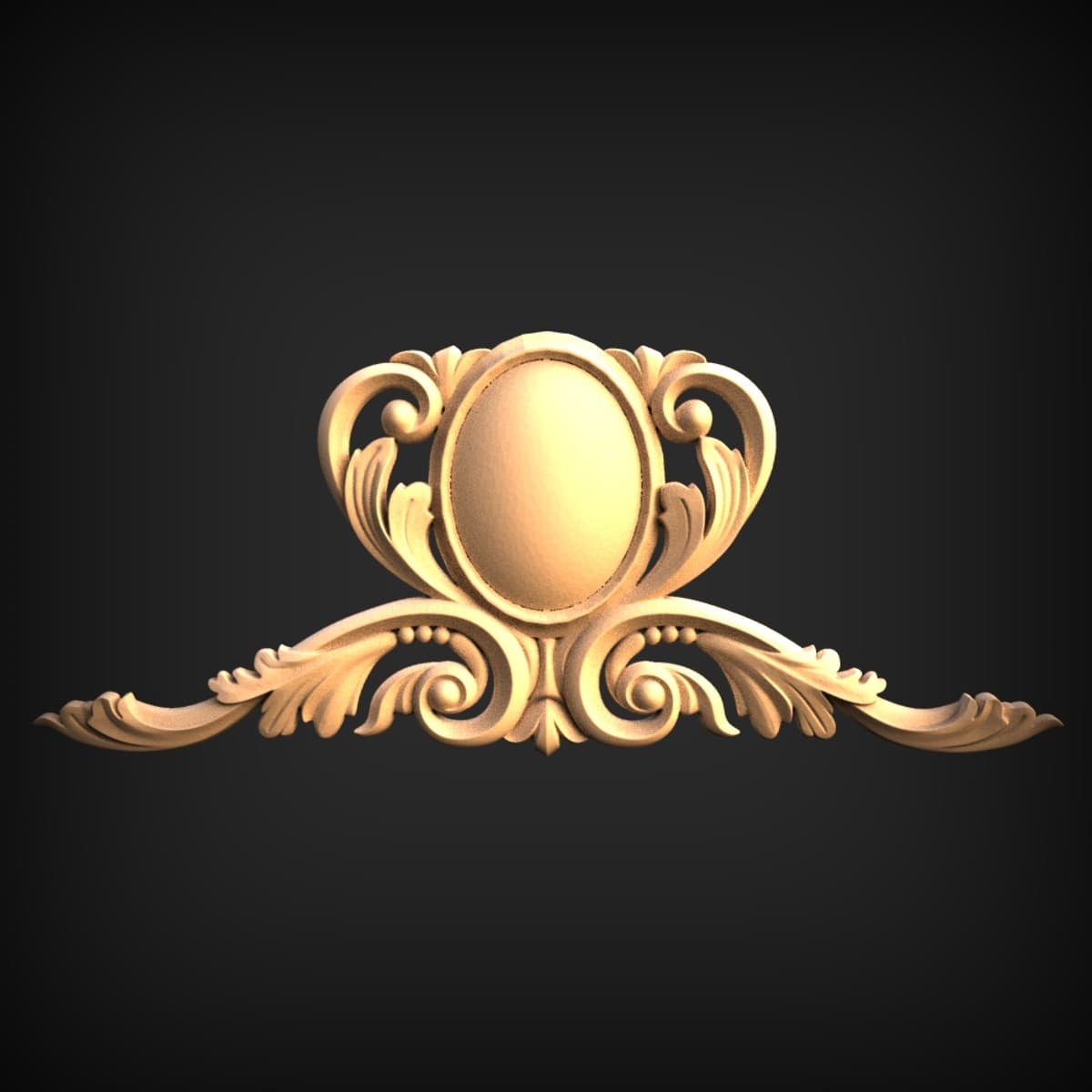 Oval Cartouche Scrollwork Crest