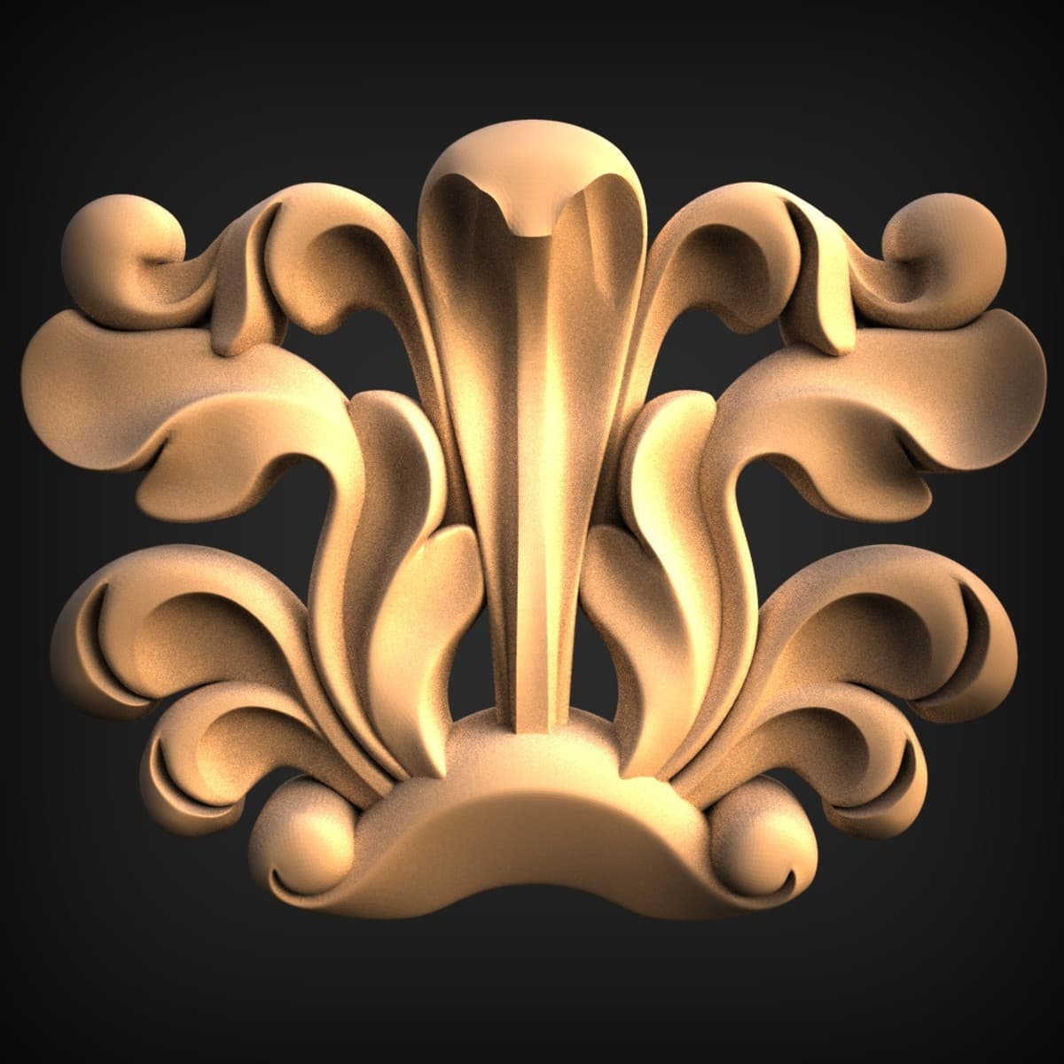 Baroque Acanthus Plume Cartouche
