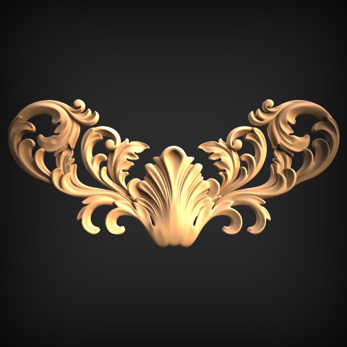 Baroque Shell-Fan Crest Onlay