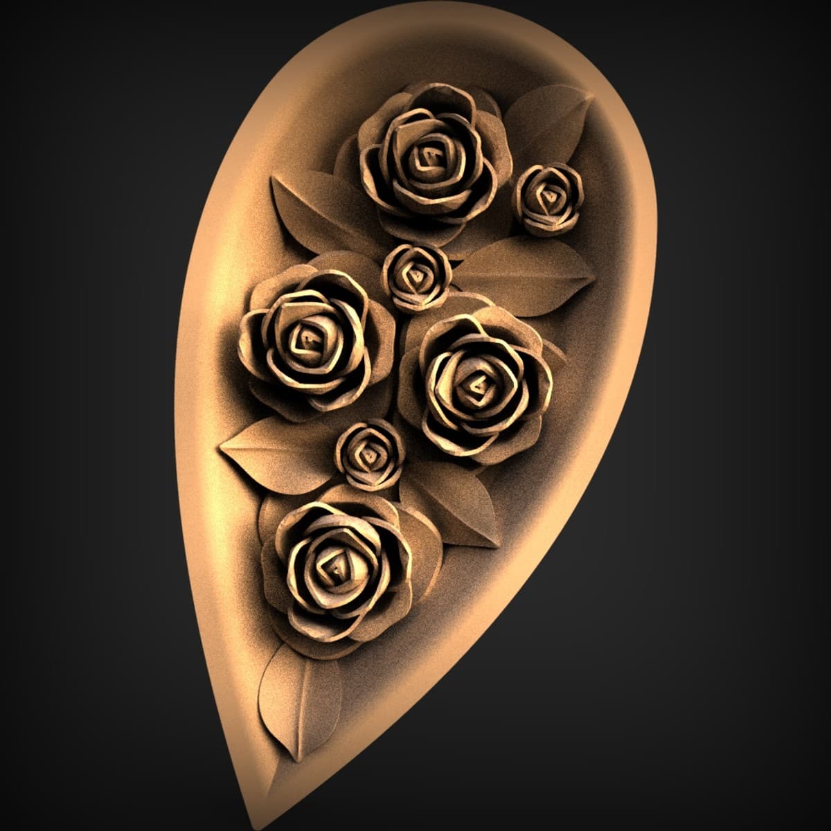 Cascading Roses Teardrop Panel