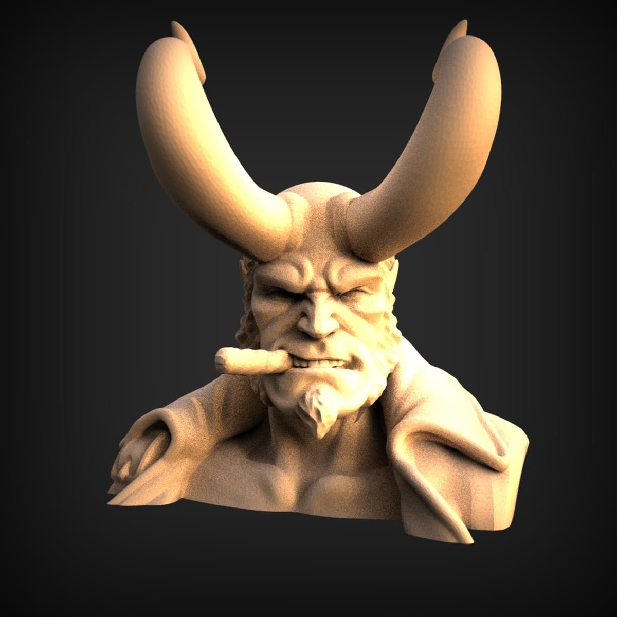 Horned Demon Warrior Bust