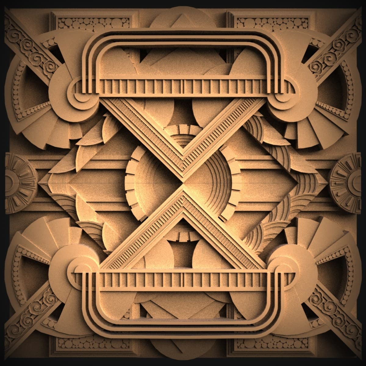 Art Deco Sunburst Relief Panel
