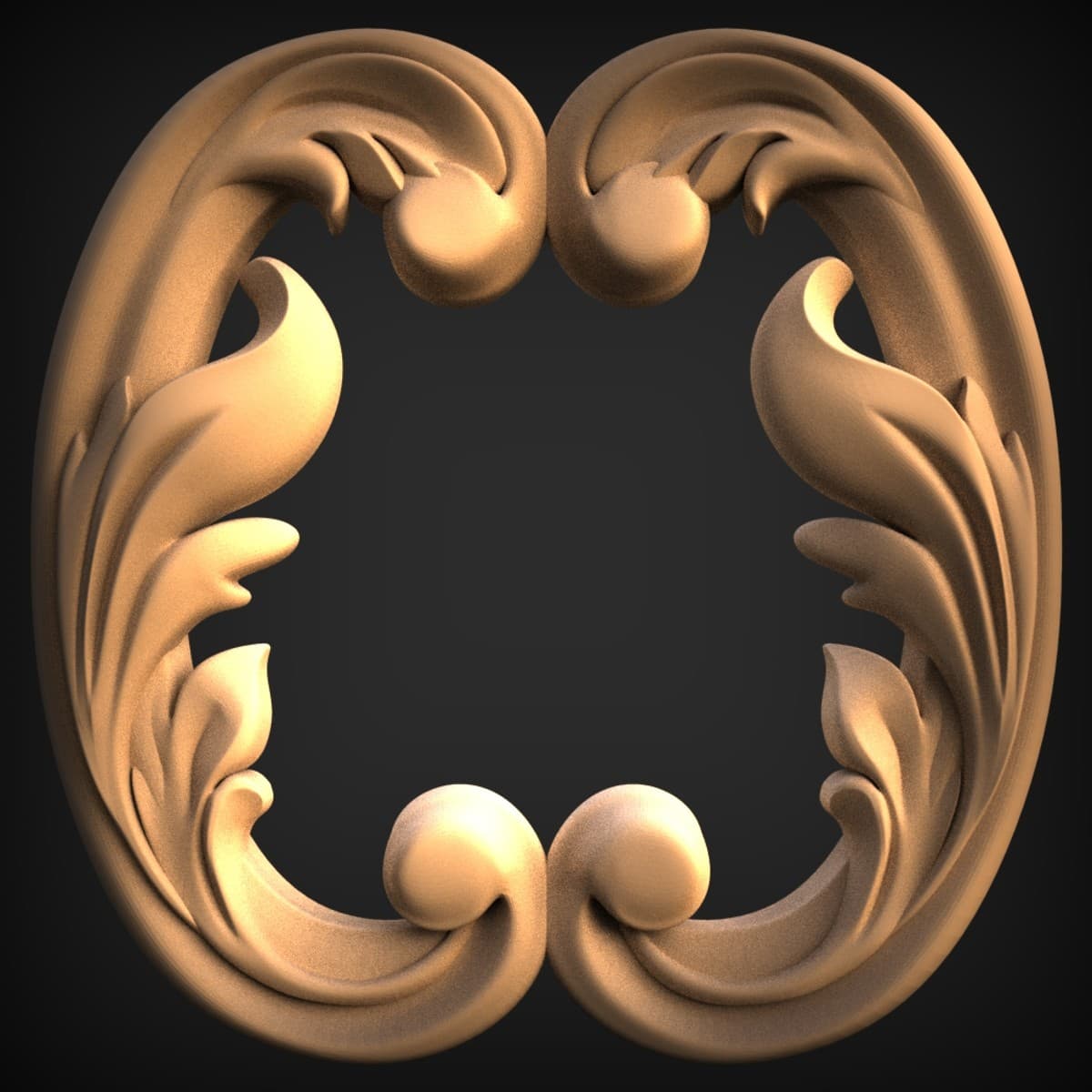 Acanthus Scroll Oval Frame Onlay