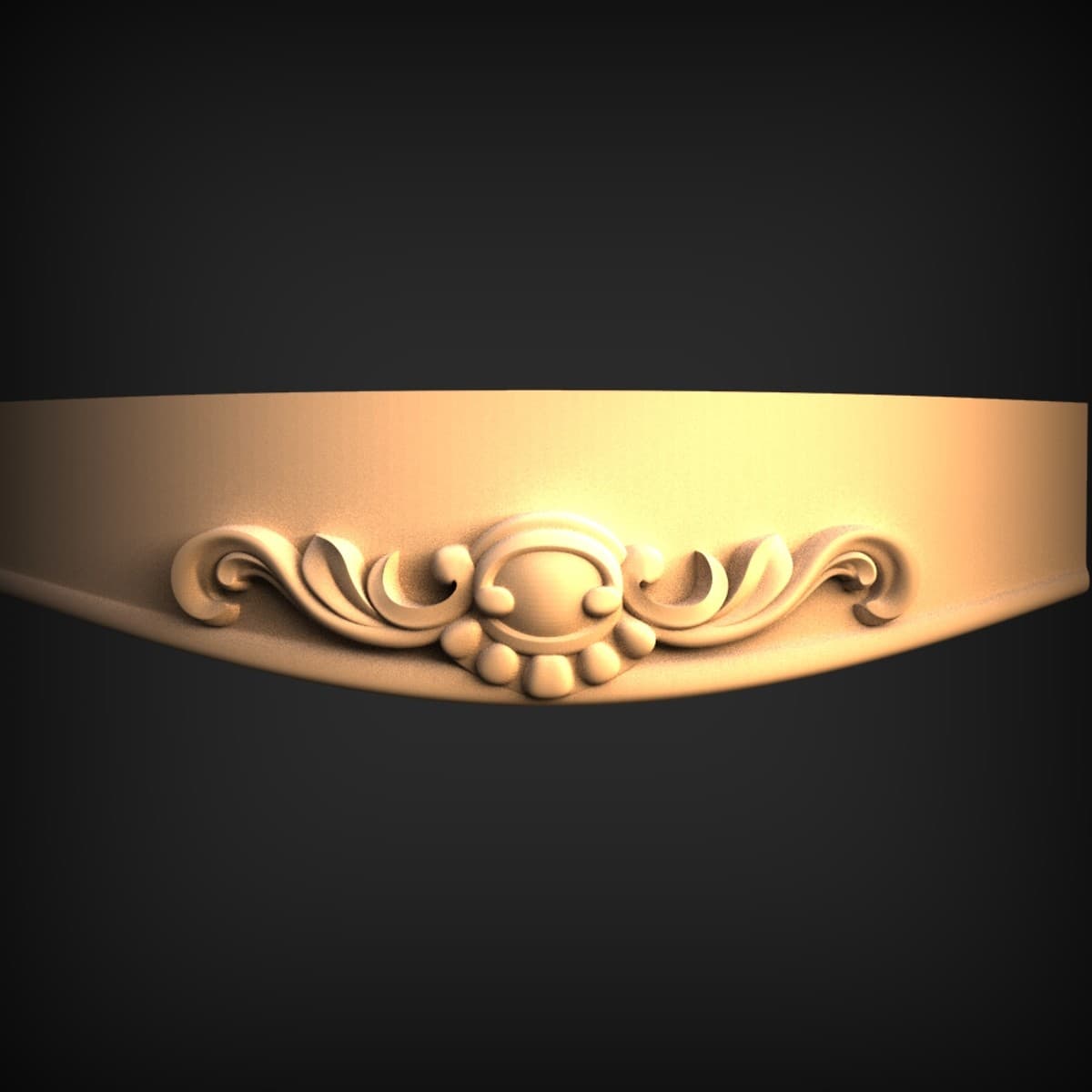 Curved Cartouche Foliate Onlay