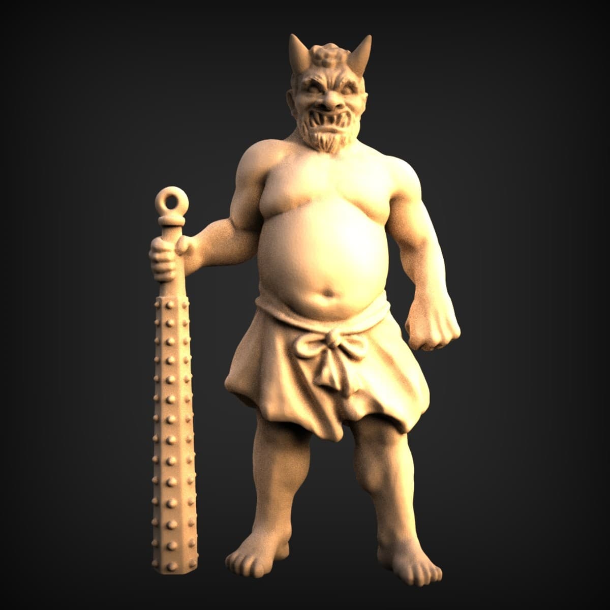 Horned Oni Demon With Kanabo