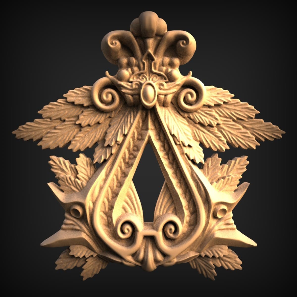Winged Heraldic Crest Plaque