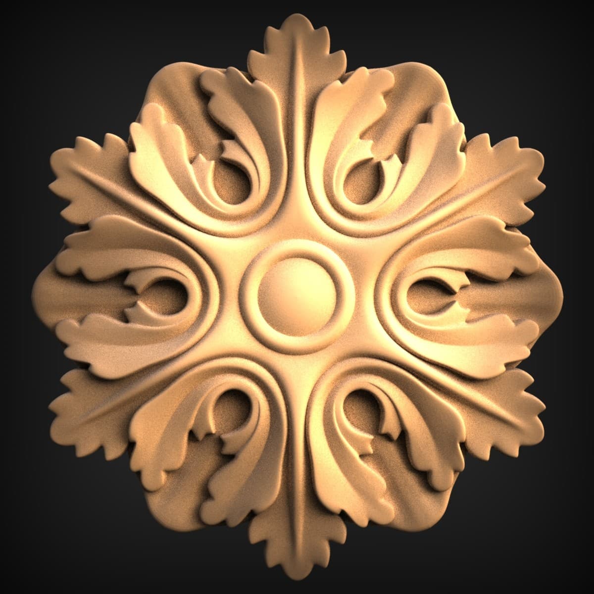 Six-Fold Acanthus Rosette Medallion