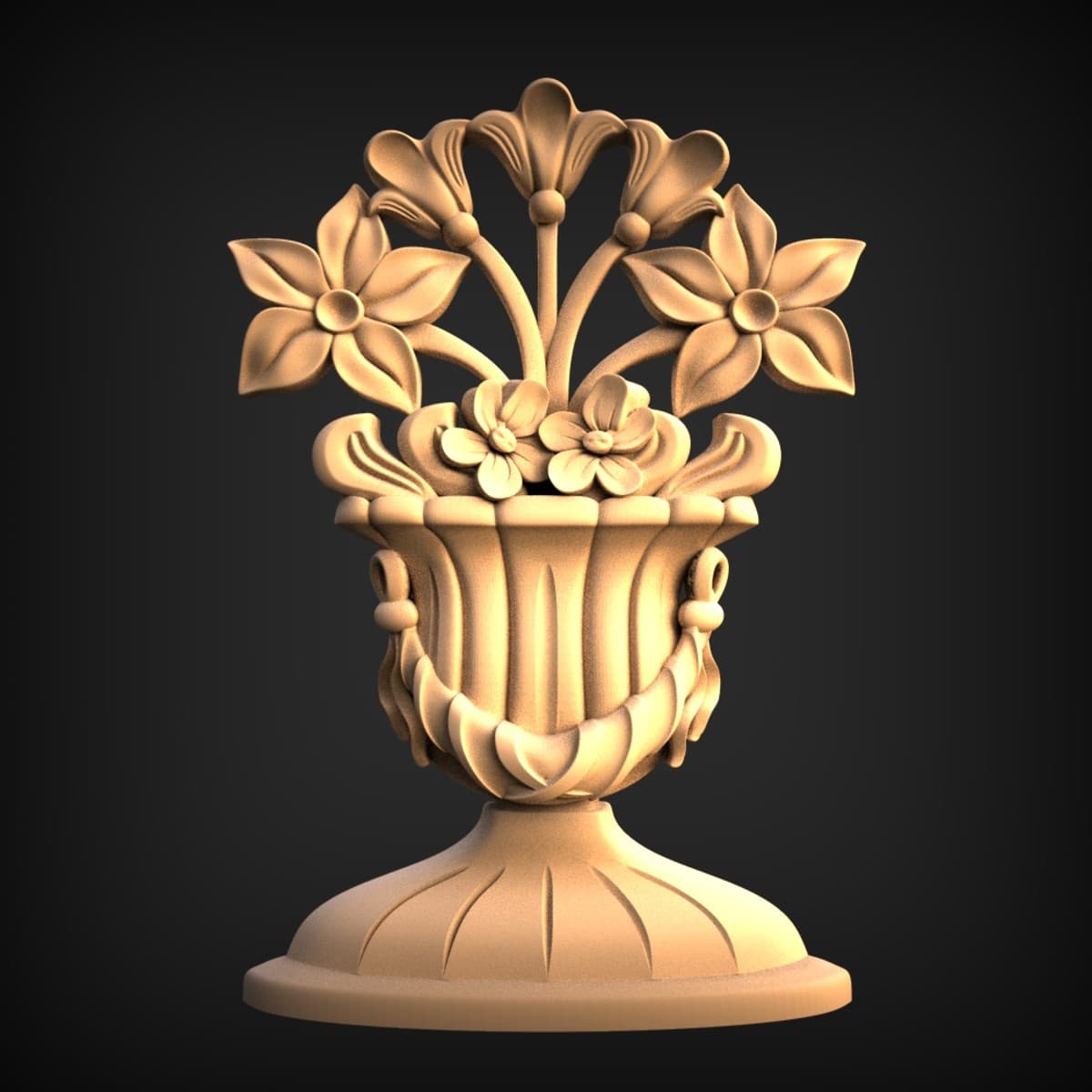 Flower-Filled Urn Furniture Onlay
