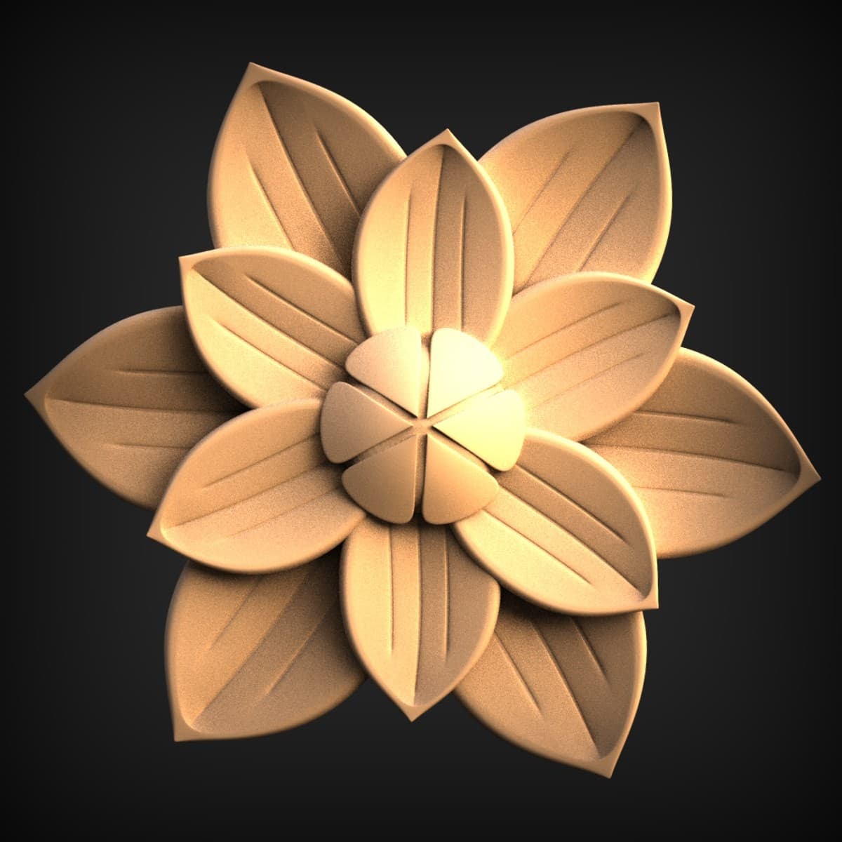 Layered Petal Rosette Onlay