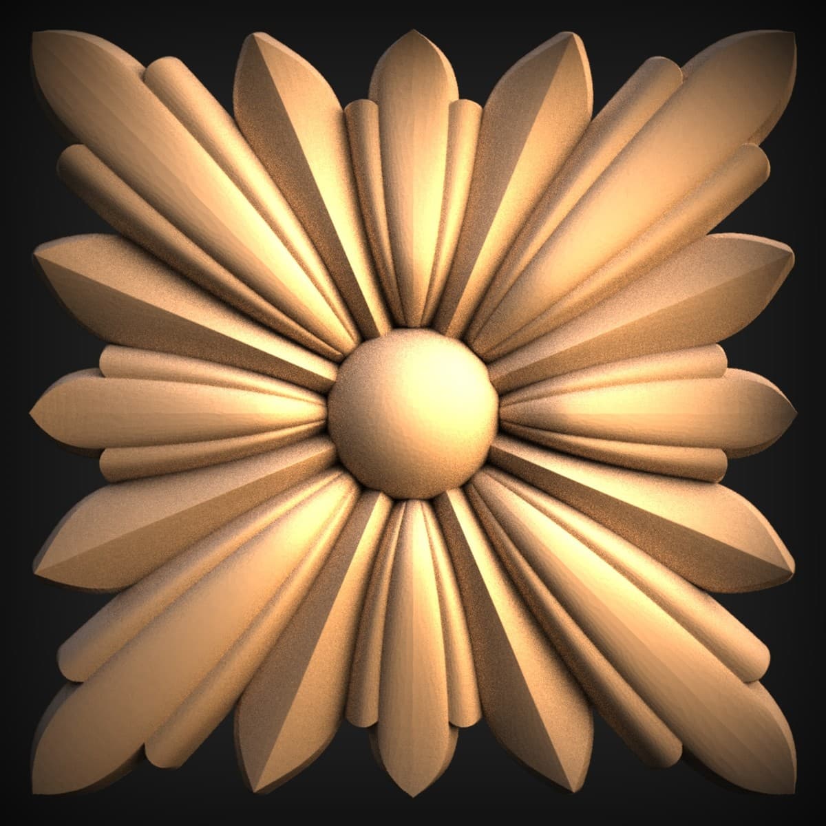 Layered Daisy Rosette Square Onlay