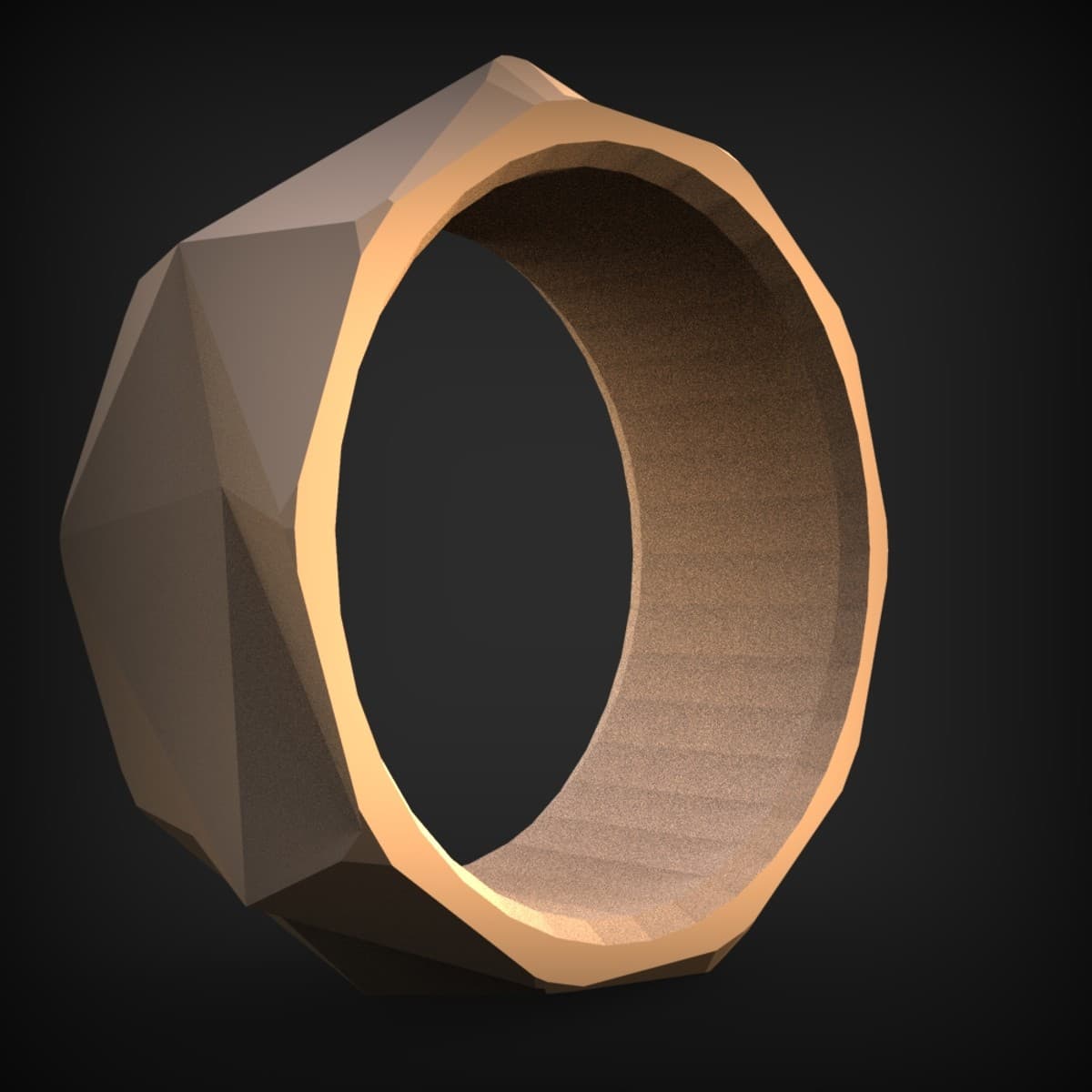 Faceted Crystal Band Ring