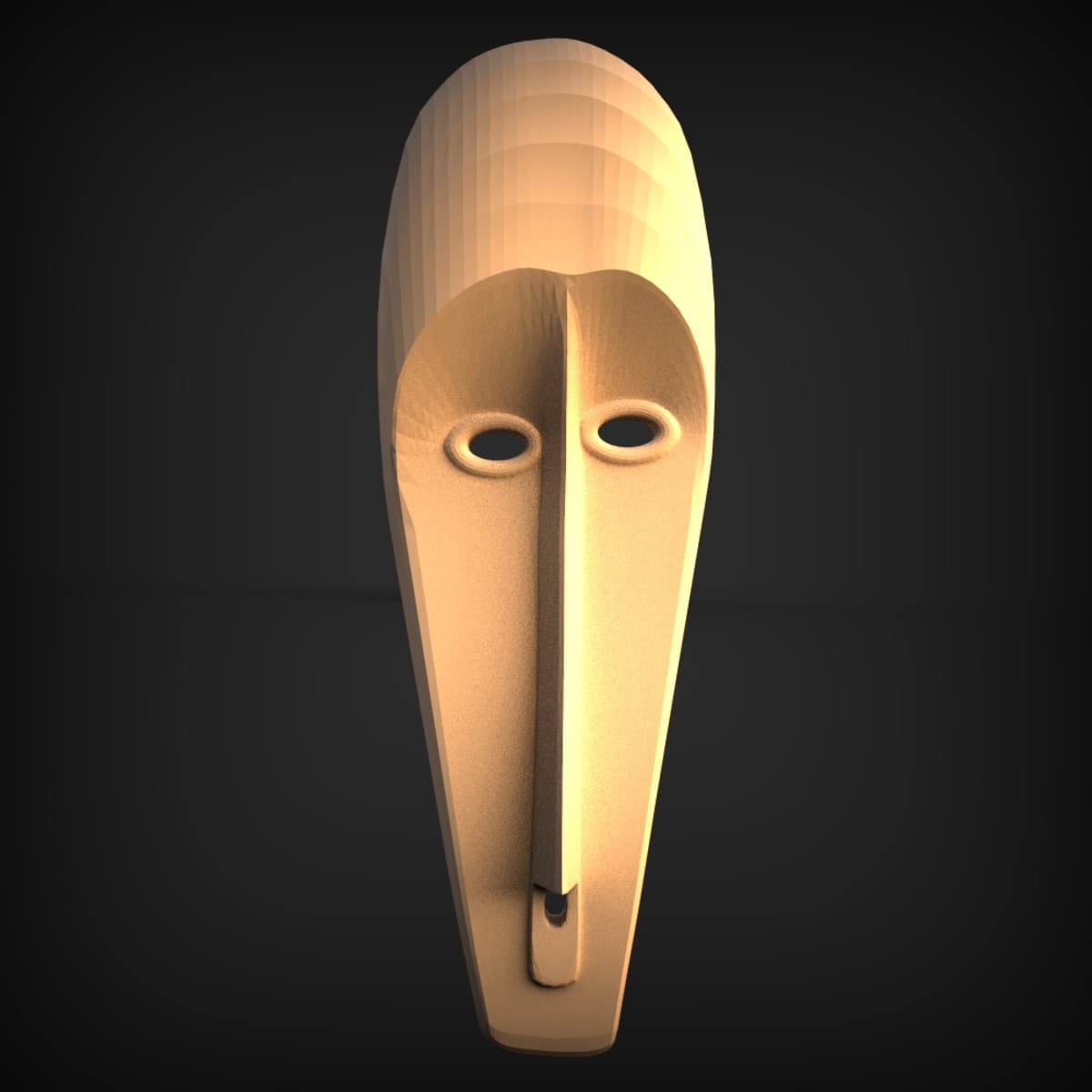 Elongated Tribal Face Wall Mask